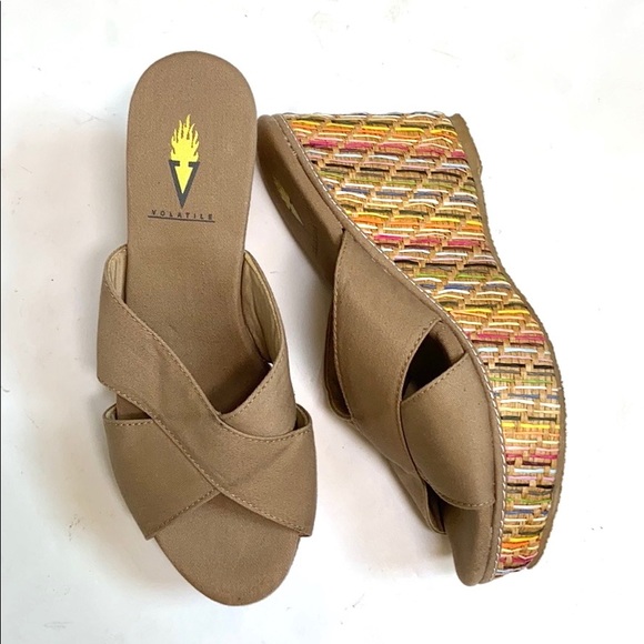 Volatile Woven Platform Wedges